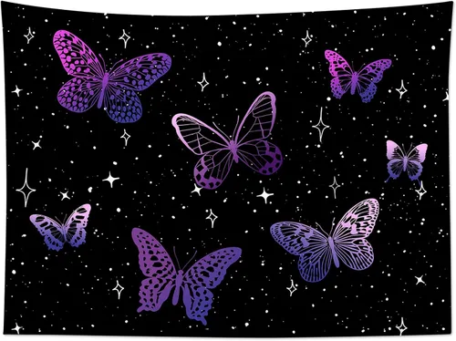 Miniatura 10 de HVEST Tapiz de lobo, tapiz de bosque psicodélico, tapiz para colgar en la pared, tapices de luna, animales salvajes, decoración de habitación, manta
