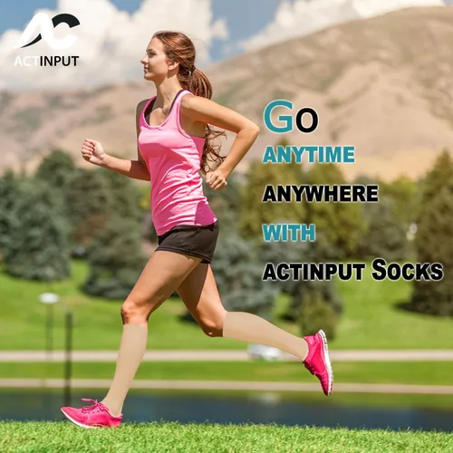 Miniatura 41 de ACTINPUT 8 pares de calcetines de compresión para mujeres y hombres, medias de compresión de apoyo para médicos, correr, atletismo