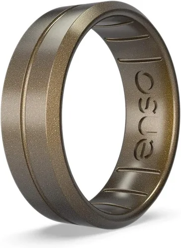 Enso Rings Anillo de silicona de contorno clásico – Alianza de compromiso unisex apilable multicolor – Banda fina minimalista – 0.285 in, 0.075 in