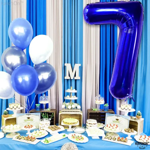 Miniatura 668 de KatchOn, Globo grande azul número 2 de 40 pulgadas Decoraciones de cumpleaños de Baby Shark para niño de 2 años Globo azul número 2 Globo