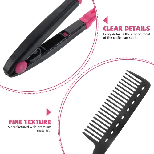 Miniatura 8 de FOMIYES Peine alisador de peluquería plegable, peine alisador de cabello en forma de V, plancha plana multifuncional para uso en salón y hogar, 9.05