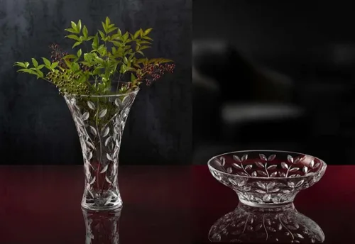 Miniatura 3 de Jarrón redondo de cristal de apertura para flores, rosas, diseñado, 11.75 pulgadas de alto, fabricado en Europa