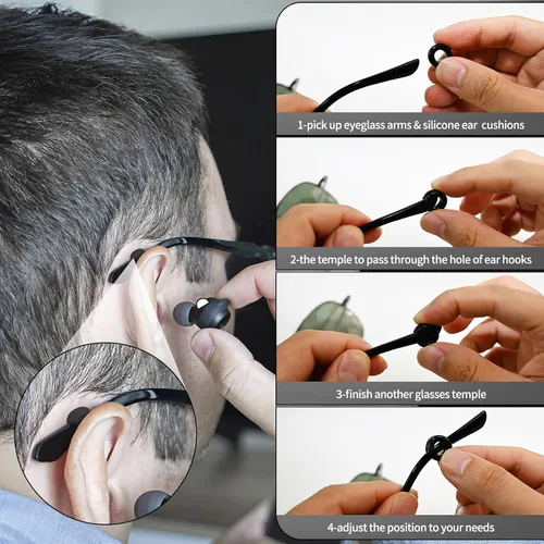 Miniatura 4 de 32Pcs Silicone Eyeglasses Retainers Set Anti-slip Eyeglasses Ear Hooks for Kids Adults Sunglasses Glasses Reading Glasses