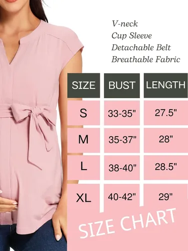 Miniatura 3 de Glampunch Camisetas de maternidad con cuello en V y manga larga, blusas casuales de embarazo