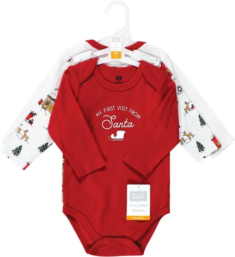 Miniatura 139 de Hudson Baby Body unisex de algodón de manga larga para bebé, leopardo rosa rojo