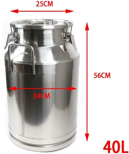 Miniatura 8 de Lata de leche con tapa sellada, latas de transporte de leche de acero inoxidable, cubo de vino, jarra, jarra de aceite, barril de almacenamiento