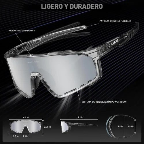 Miniatura 5 de KAPVOE Gafas de Ciclismo Polarizadas para Hombres y Mujeres MTB Bicicleta Montaña TR90 Gafas Deportivas para Correr Bicicleta K76 a09