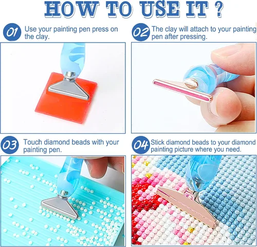 Miniatura 7 de Heyseri Bolígrafos de pintura de diamantes, bolígrafo de arte de diamante "Classic Wax Stylus", accesorios de herramientas de pintura de gemas