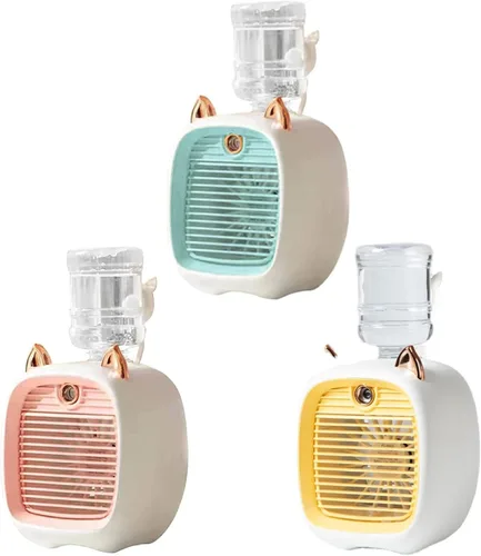 Miniatura 9 de Aire acondicionado portátil, mini ventilador de enfriamiento de oreja de gato de 40.6 fl oz con tanque de agua, ventilador de aire acondicionado 2