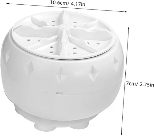 Miniatura 2 de SEWACC Lavadora de mini turbina USB alimentada por USB, lavadora ultrasónica portátil para casa rodante, viajes, universidad, apartamento, lavado