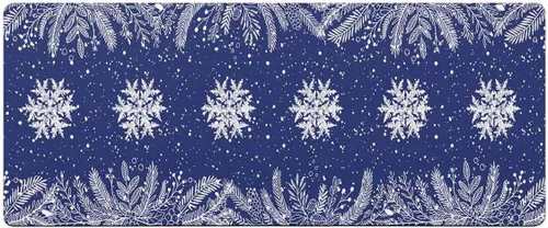 Tapete de baño de copos de nieve azul marino para bañera, antideslizante, de secado rápido y absorbente, tierra de diatomeas, fregadero, dormitorio,