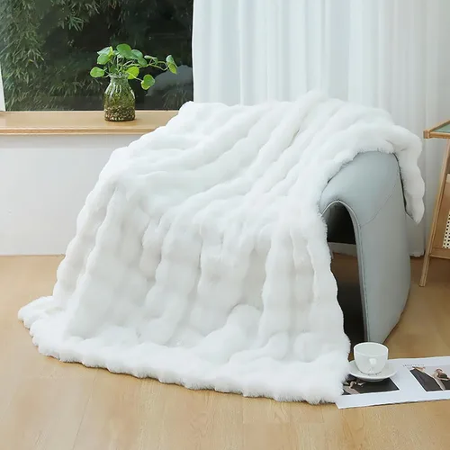 Miniatura 21 de UKELER - Manta Boho Sherpa 60" x 50" - Mantas de franela suaves y esponjosas para cama/sofá/oficina/camping A-bohemio