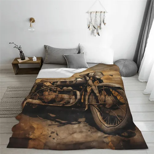 Miniatura 4 de Manta vintage de motocicleta, regalos para hombres y mujeres, manta para sofá, ropa de cama para el hogar, manta de forro polar suave, cálida