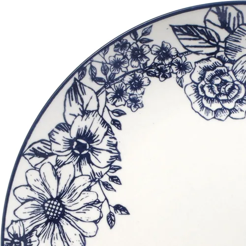Miniatura 3 de Pfaltzgraff Gabriela Blue - Juego de vajilla de 16 piezas, servicio para 4, platos, tazones y tazas de gres duradero con elegante patrón azul, apto
