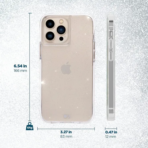 Miniatura 7 de Case-Mate Funda para iPhone 13 Pro Max para mujeres [protección contra caídas de 10 pies] [carga inalámbrica] Funda transparente cristalina