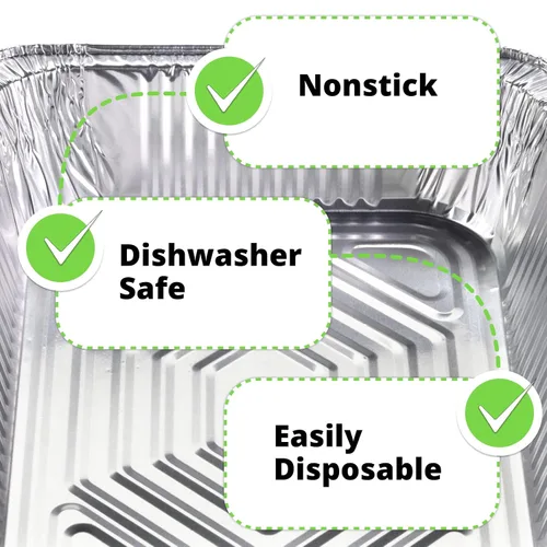 Miniatura 5 de IDL Packaging Sartenes de aluminio de tamaño medio con tapas, profundas, 13 x 11 x 3 pulgadas (paquete de 5) – Sartén desechable de aluminio