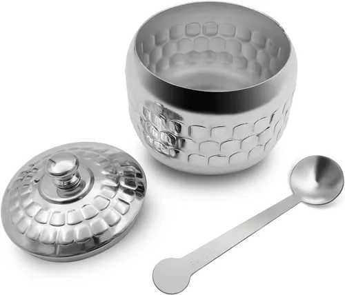 Miniatura 2 de Tazón de Acero Inoxidable para Azúcar, Frasco para Condimentos de Café, Recipiente para Especias, Olla para Condimentos con Tapa y Cuchara