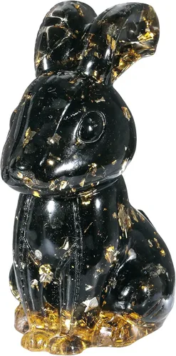 Miniatura 8 de Rockcloud Estatua de conejo hecha a mano de resina de cristal de amatista, estatua de piedra de cristal, escultura para decoración de oficina