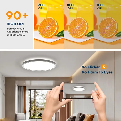 Miniatura 3 de BLNAN Lámpara de techo LED regulable con control remoto, 12 pulgadas, 3000 K-6500 K, color de luz ajustable, moderna lámpara de techo ultrafina