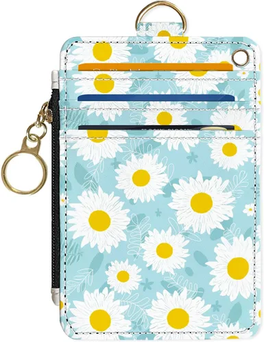 Miniatura 10 de Portafolios delgados con soporte para tarjeta de crédito, funda delgada de cuero PU con bloqueo RFID para viajes con ventana para ID, regalos