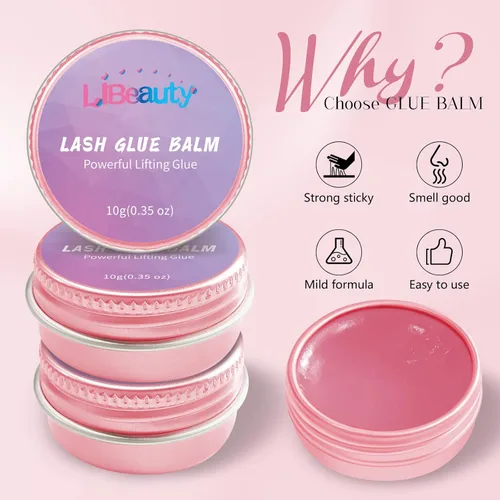 Miniatura 4 de Libeauty - Bálsamo adhesivo para elevación de pestañas, adhesivo fuerte pegajoso con sabor a fruta para permanente de pestañas y cejas, bálsamo