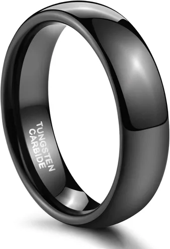 Miniatura 2 de TRUMIUM - Anillo de matrimonio de tungsteno negro para hombres y mujeres, ancho de 564, 532, 1564 y 516 pulgadas (2 mm 4 mm 6 mm 8 mm), abovedado
