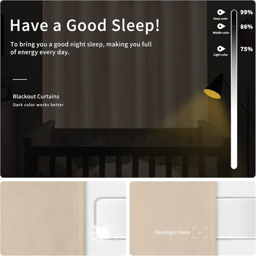 Miniatura 2 de Easy-Going - Cortinas opacas para dormitorio, aislamiento térmico sólido con ojales, cortinas de ventana para reducción de ruido, cortinas