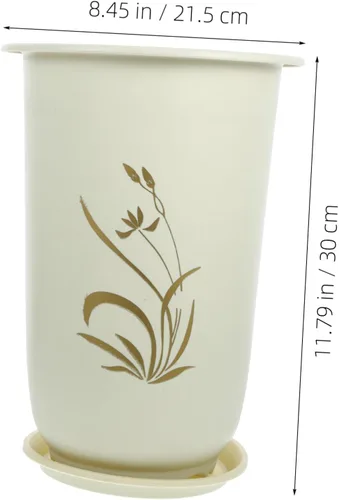 Miniatura 4 de balacoo Maceta de arcilla morada, maceta de orquídea con platillo con soporte, maceta para suculentas, contenedor pequeño para plantas, decoración