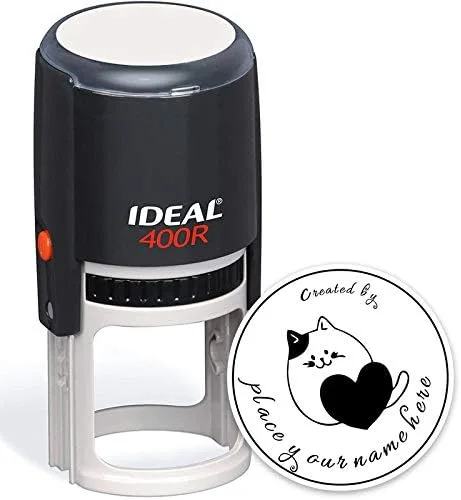 Sello de tinta personalizable, sello de goma redondo, sello de goma personalizado, sello de tinta, sello personalizado, ideal para 400 rondas estilo