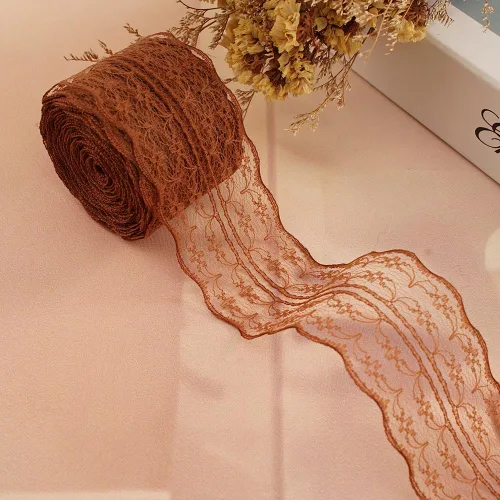 Miniatura 12 de Rollo de cinta de encaje de 120 yardas para costura, baby shower, cumpleaños, despedida de soltera, decoración de boda, embalaje de regalo, ramo