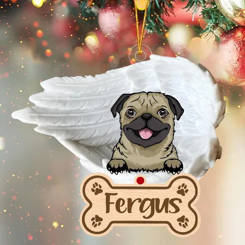 Miniatura 94 de Adorno de perro afgano de 1 ángel, adorno acrílico 2D personalizado conmemorativo para perros, regalo por pérdida de mascotas, regalo