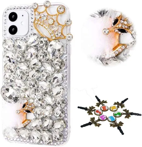 Miniatura 58 de Sparkle - Funda para teléfono compatible con Samsung Galaxy A12, elegante, hecha a mano en 3D, diseño de diamantes de imitación, diseño de diamantes