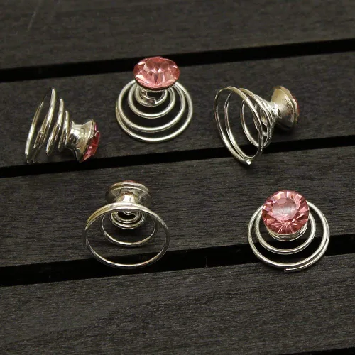 Miniatura 2 de Vpang 20 horquillas espirales para el cabello, espirales, espirales, bobinas para el cabello, pinzas para el cabello para boda, novia, diamantes