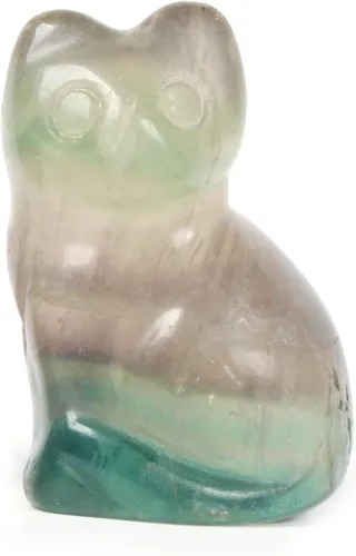 Miniatura 7 de Justinstones Escultura de gato tallada de cristal de cuarzo, estatua de gato de animal gatito de 1.181 in, mini figura de gato sentado de cristal