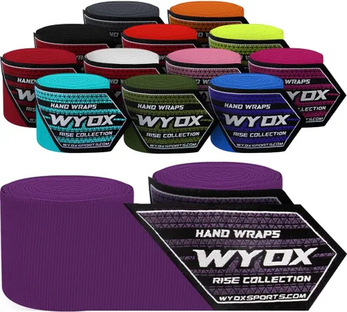 Miniatura 18 de WYOX Gel Boxing Hand Wraps for Men Women – Elasticated Padded Long Wrist Straps Cotton & Nylon Blend for Muay Thai MMA, Kickboxing, BJJ Combat