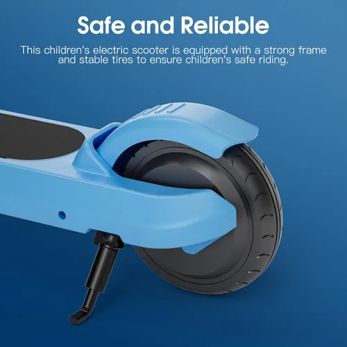 Miniatura 4 de LINGTENG Patinete Eléctrico para Niños de 6 a 10 Años, Patinete de Impulso con Arranque por Patada con Velocidad y Altura Ajustables, Rueda Luminosa