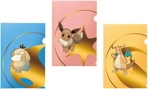 Ultra Pro - Paquete de 3 folios para torneos Pokémon: Psyduck, Eevee y Dragonite, organizador de mazos Pokémon, folios de juegos de cartas