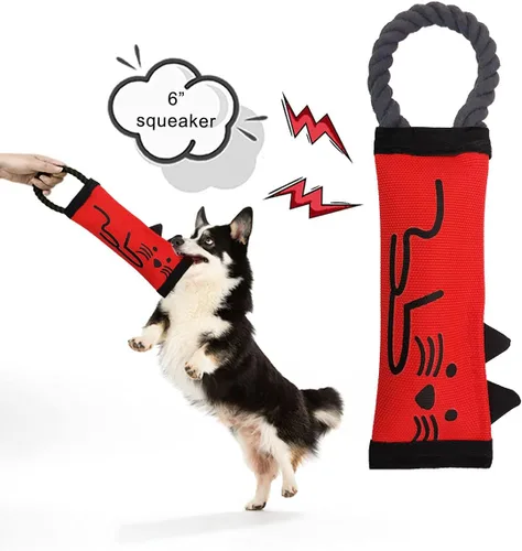 Fire Hose - Juguete interactivo para perros de agua chirriante, juguetes para perros para Tug O War, juguete duradero para masticar con chirriantes,