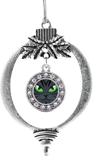 Miniatura 204 de Inspired Silver - Twin One - Adorno festivo de Navidad de plata - Adorno festivo de árbol de Navidad con dije de círculo y circonita cúbica