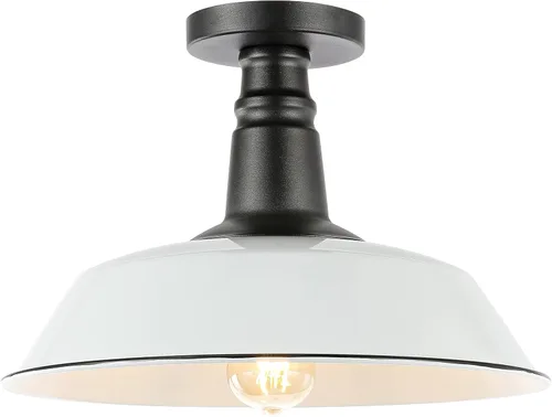 JONATHAN Y JYL7617A Camila 14" 1-Luz Clásica Industrial Interior/Exterior Hierro LED Montaje Semiempotrado Mediados de Siglo Rústico 2700K Luz