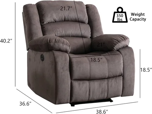 Miniatura 3 de EBELLO Silla reclinable eléctrica clásica, silla reclinable eléctrica acolchada extragrande con cojín suave y respaldo, sofá con sillón cómodo