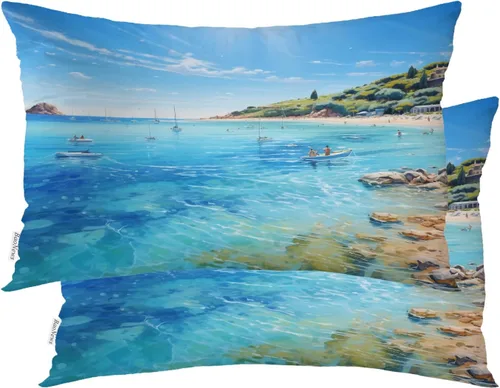 Miniatura 133 de Fundas de almohada con diseño de pinos y pájaros, bayas rojas, hojas de acebo, fondo beige, funda de cojín de mezcla digital, funda de almohada