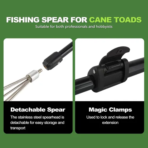 Miniatura 4 de Arpón de pesca Lanza Gig Gaff tenedor gancho para rana caña sapo ranas toro Bufo platija pez topos quitar trampa captura