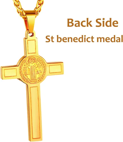 Miniatura 4 de U7 Russian Orthodox Cross PendantPraying HandsIchthys Sign for Men Women Stainless Steel 18K Gold Plated Jesus Pendant Christian Religious Necklaces
