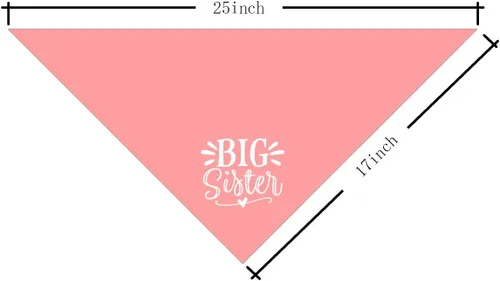 Miniatura 3 de Bandana para perro Big Sister, accesorios de bufanda rosa para mascotas, bufanda triangular para perros pequeños y medianos, bandana para perros