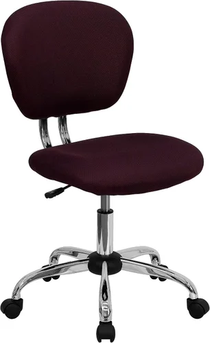Miniatura 12 de Silla de trabajo de malla con respaldar medio Flash Furniture con brazos y base, Metal, Marrón café