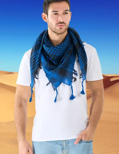 Miniatura 36 de LOVARZI Shemagh Cottons Arab Keffiyeh - Bufanda militar táctica para cabeza y cuello
