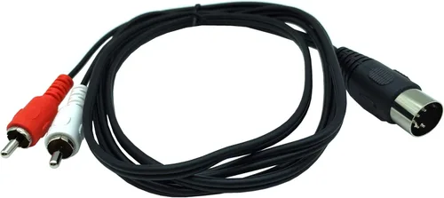 Miniatura 2 de Cable DIN de 5 pines a RCA, 5 pies/4.9 ft, enchufe macho DIN a 2 RCA macho cable adaptador de audio para sistemas electrofónicos Bang & Olufsen, DIN