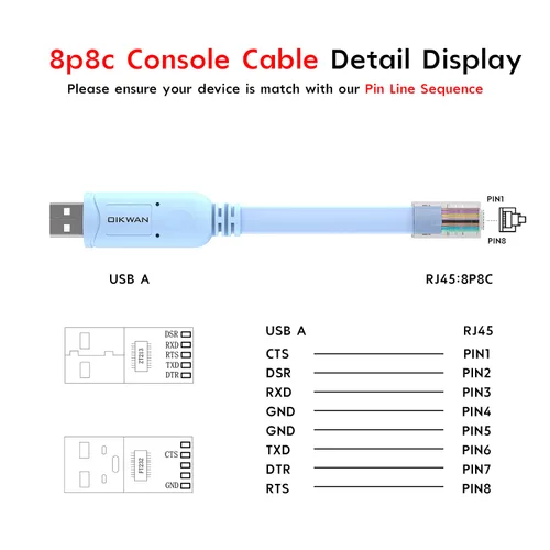 Miniatura 5 de Cable de consola USB Cisco, cable de consola USB a RJ45 compatible con routers/switch/Windows 7, 8,10 (12 pies)