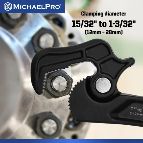 Miniatura 2 de MichaelPro Llave de tubo autoajustable, Llave de tubería multifunción ajustable de 8 pulgadas, llave de plomería con diámetro de sujeción de hasta